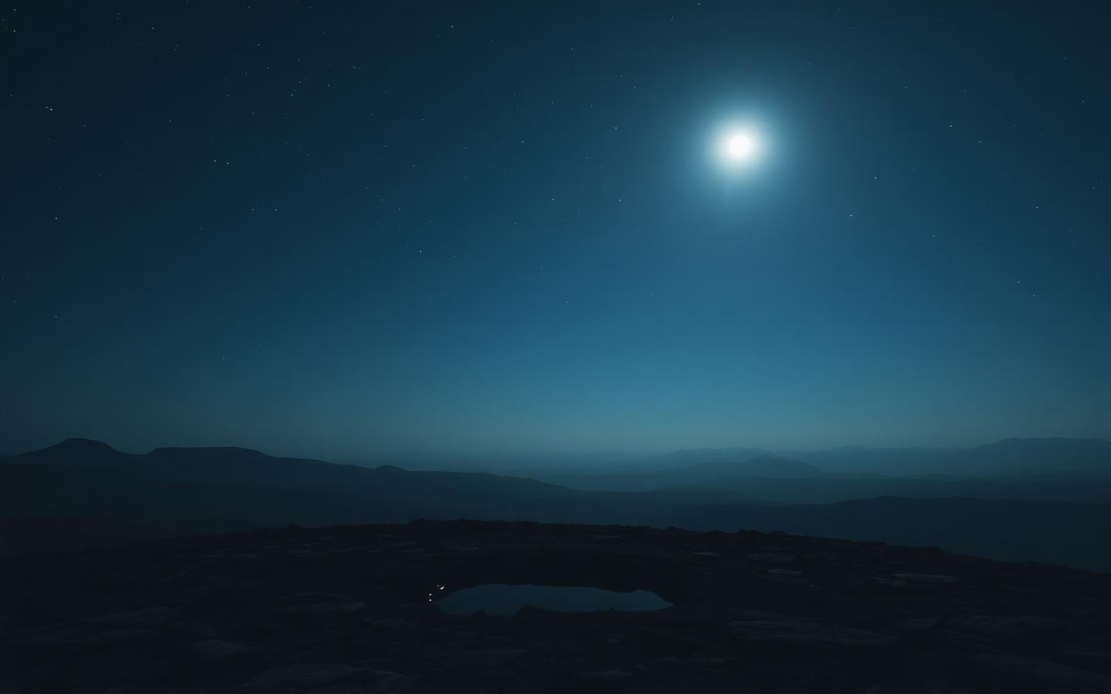 Braeriach plateau under a quiet starlit night sky
